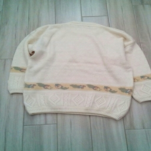 Luiber Cream Multi-color Floral Crewneck Sweater Size XL - Picture 3 of 3